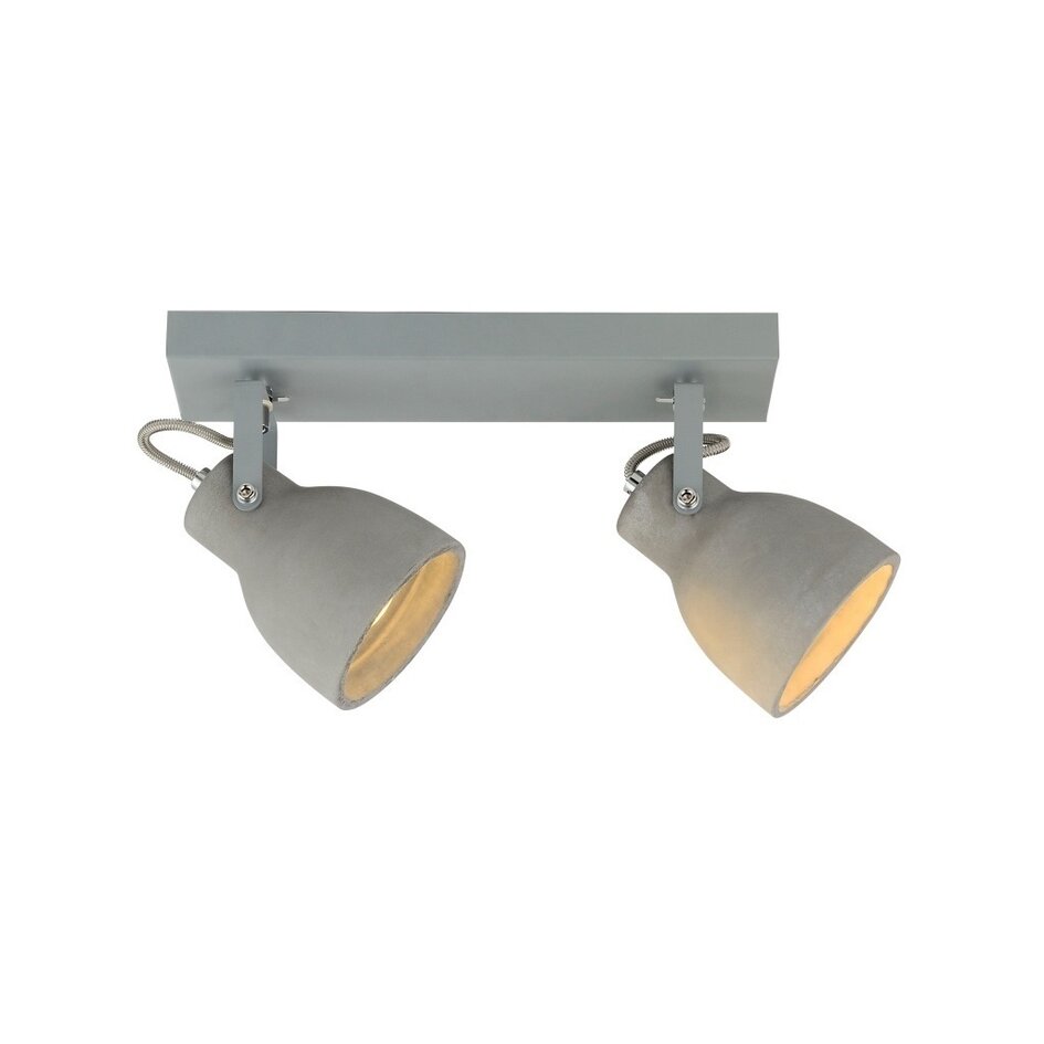 Deckenleuchte betongrau mit 2 Spots - Arthur