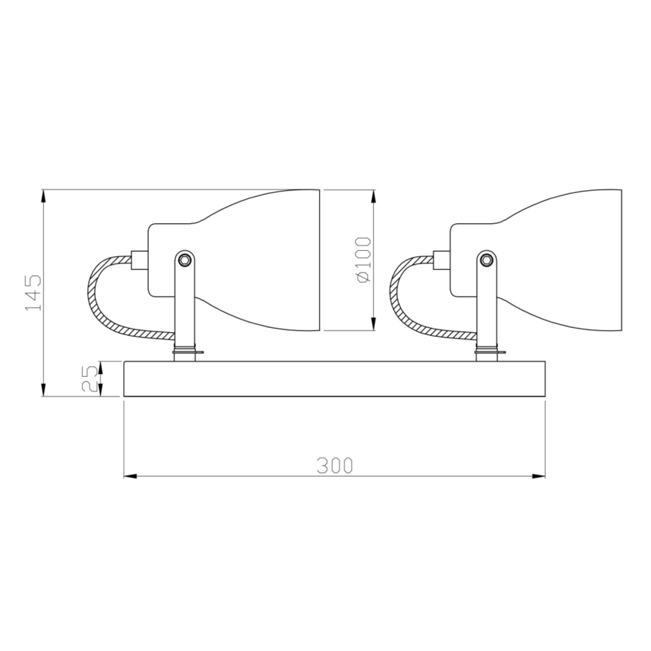 Deckenleuchte betongrau mit 2 Spots - Arthur