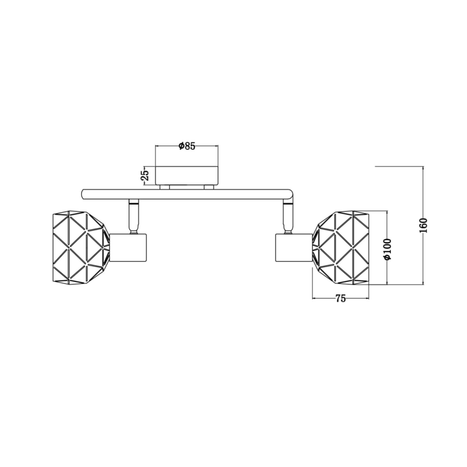 Moderne Deckenleuchte mit 3 Spots - Chalice