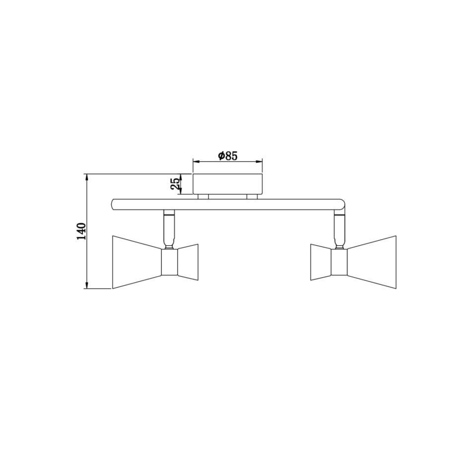 Deckenleuchte Kupfer mit 3 Spots - Rose
