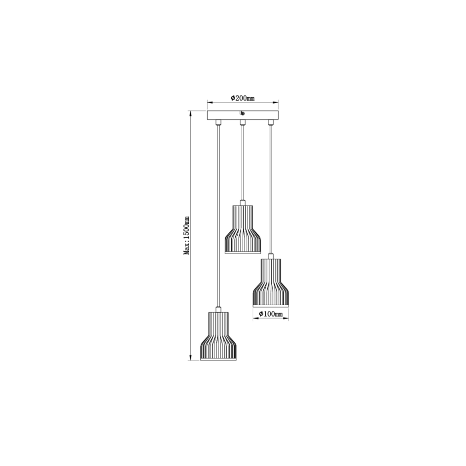 Industrielle braune Deckenleuchte - Hailey