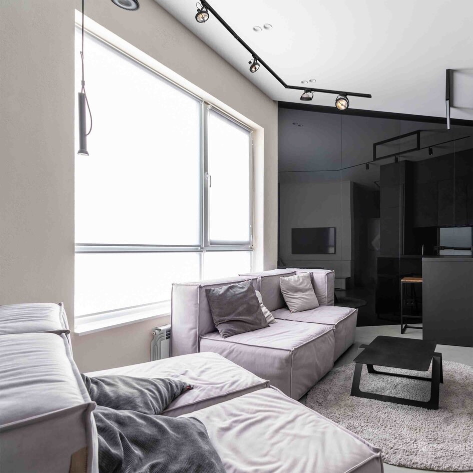 Modernes einphasiges Stromschienensystem 3x 1 Meter mit Skaly-Spots - Deckenleuchte