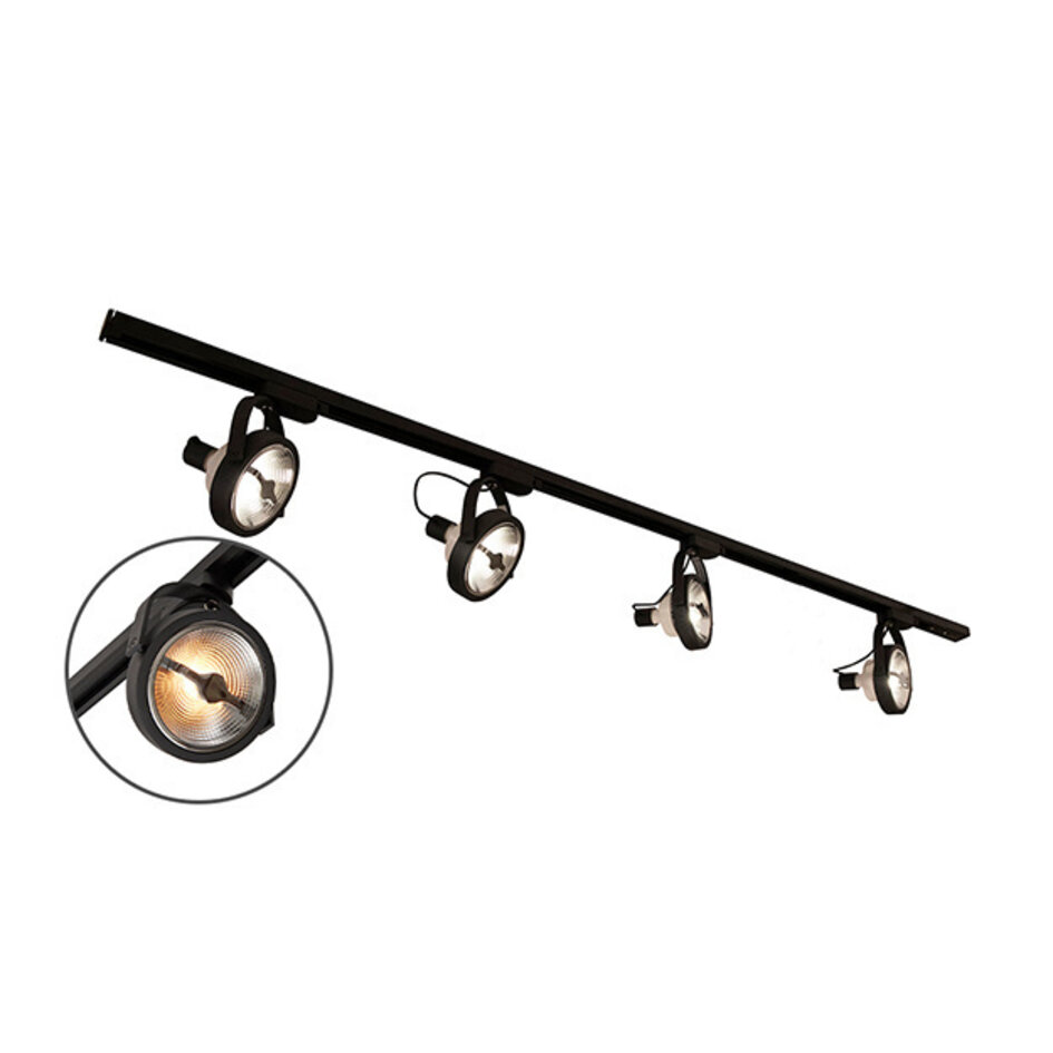 Modernt en-fas spårlist-system på 1,.5 m längd med Skaly-Spots