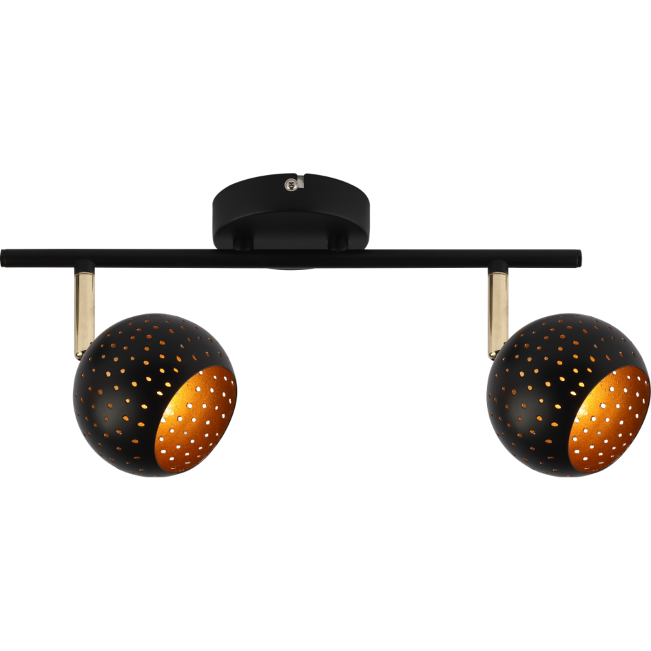 Moderner Deckenstrahler mattschwarz, 2-fach - Edith