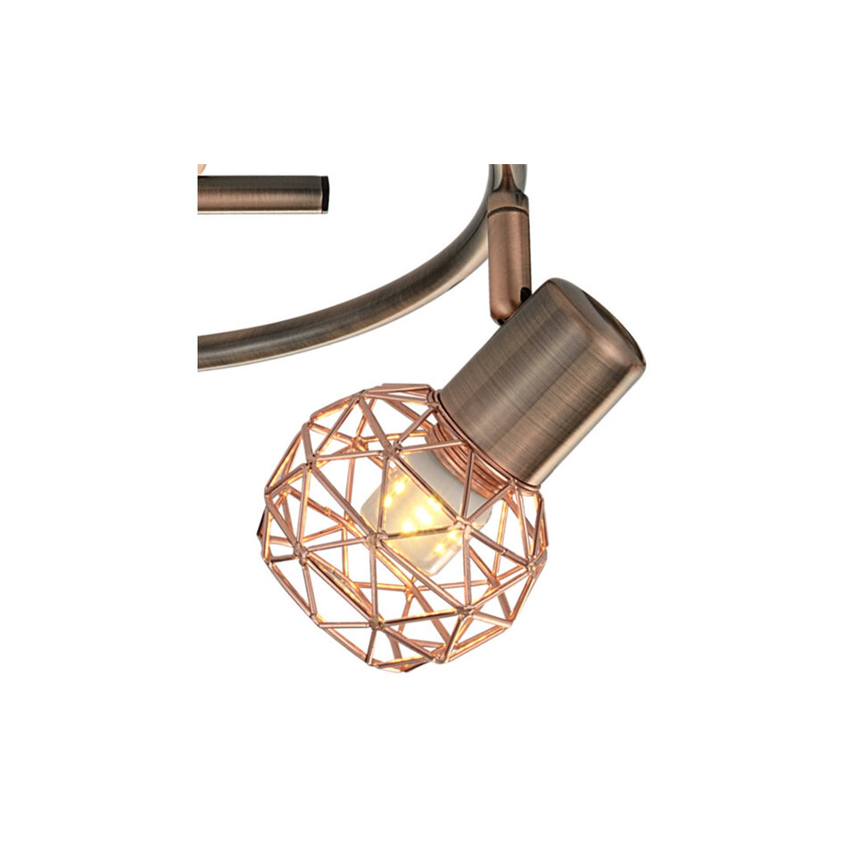 Industriell taklampa kopparfärgad, 3-ljus - Russet (E14 fattningar)