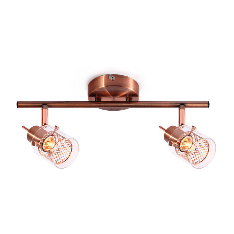 Industriell taklampa roséguld, 2-ljus - Poppy (G9 fattningar)