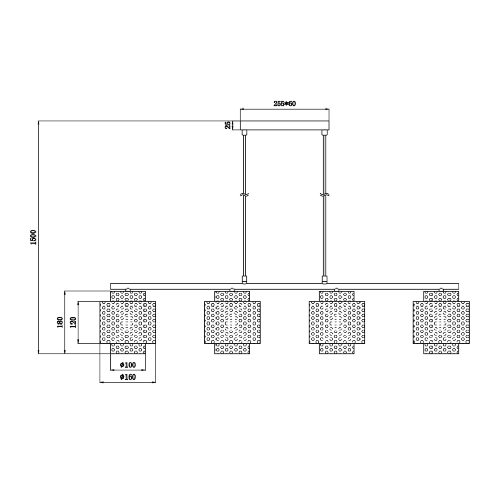 Pendellampa Jennifer - svart med guld