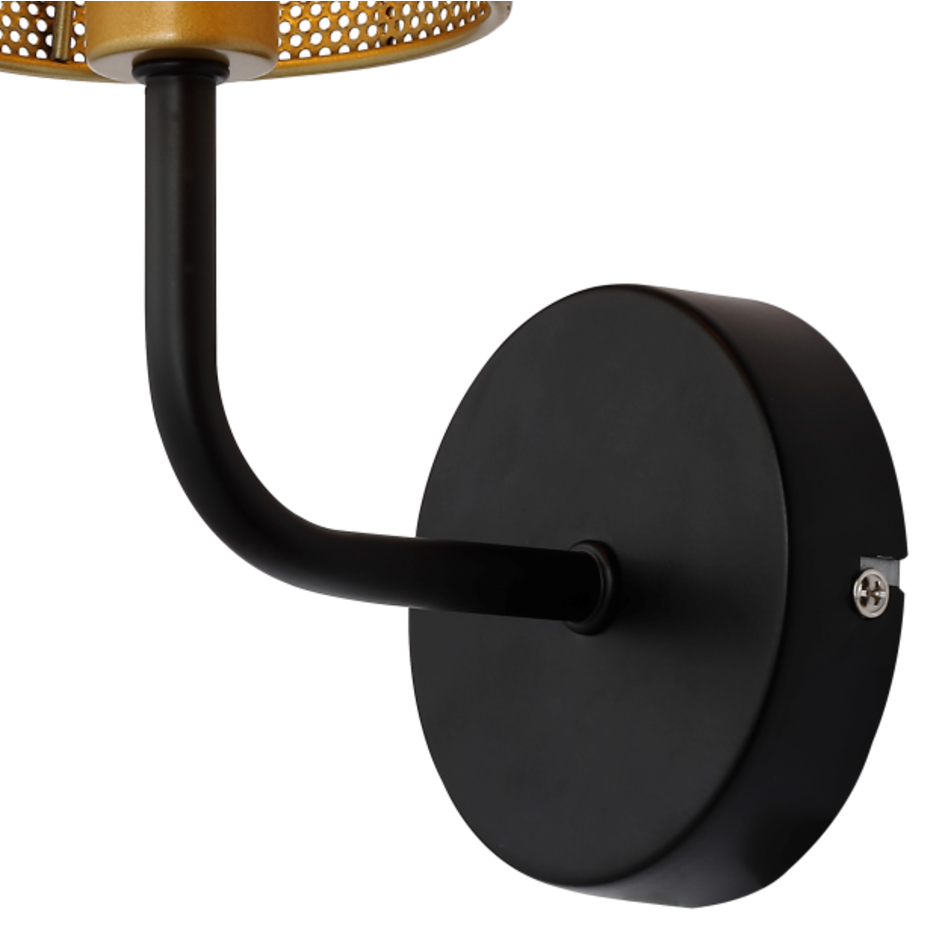 Vägglampa Mary - svart med guld