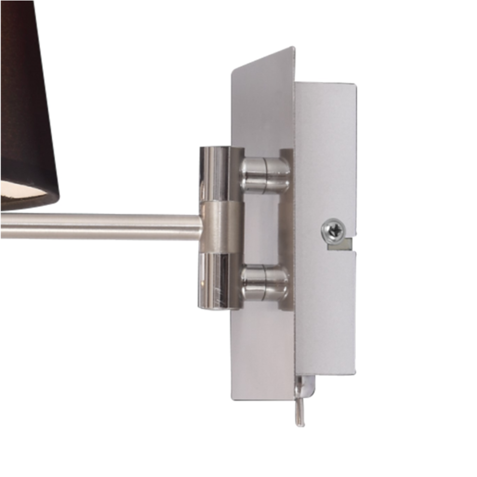 Vägglampa med svart lampskärm - Abella