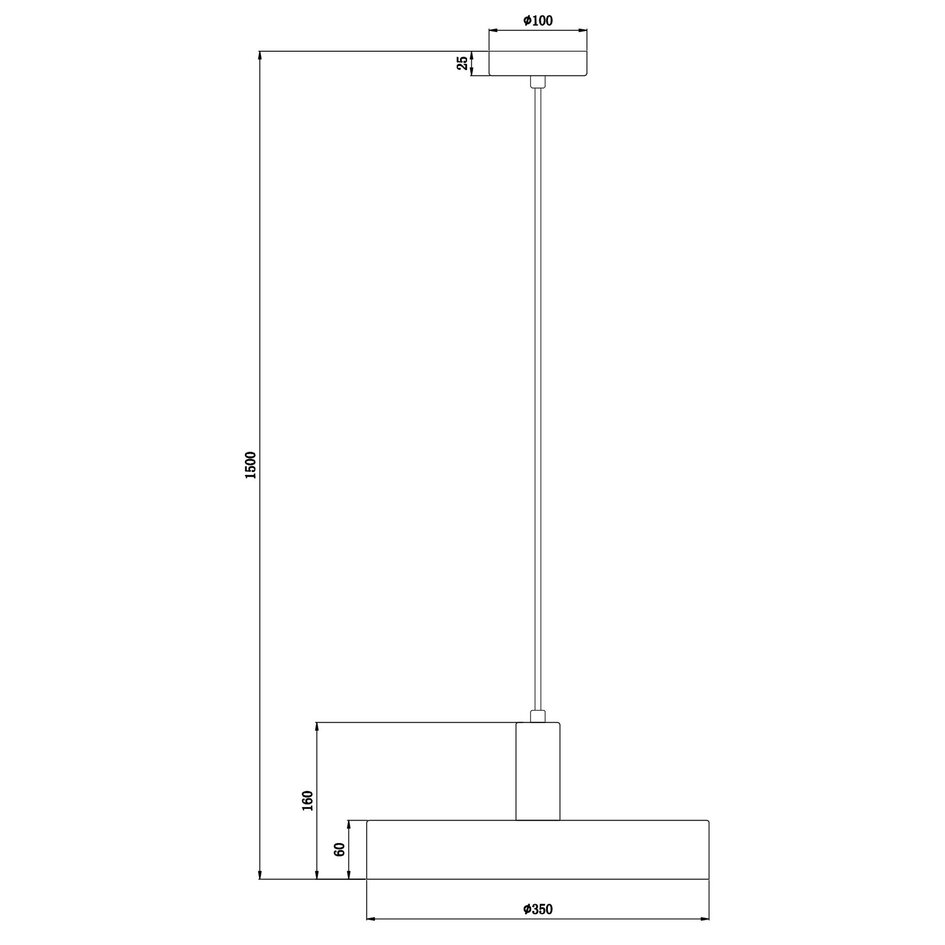 Modern mattsvart hängande lampa- Bijou
