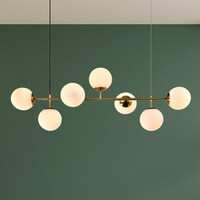 Designpendellampa Hepta mjölkvitt glas