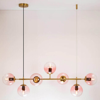 Design hanglamp Hepta - roze glas