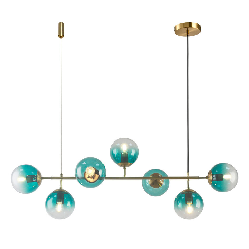 Design hanglamp Hepta - blauw glas