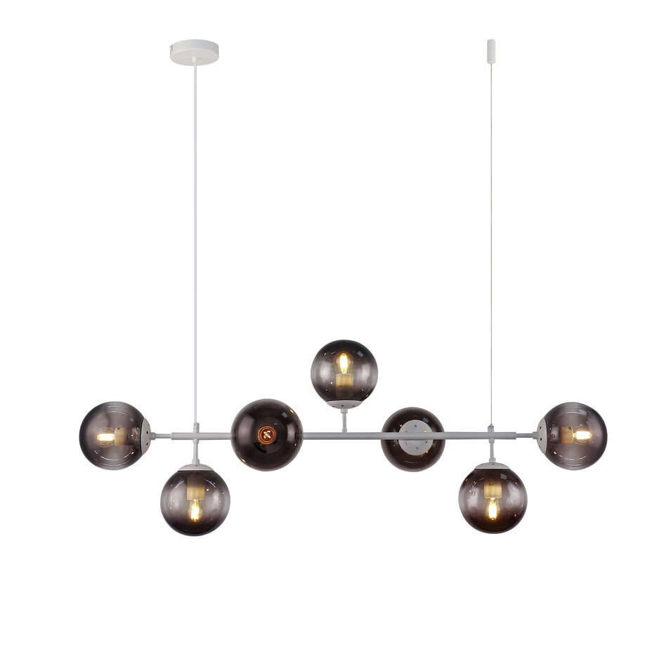 Designhänglampa Hepta rökglas