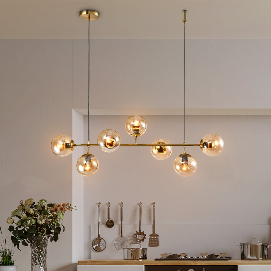 Design hanglamp Hepta amber glas