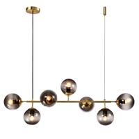 Designhänglampa Hepta rökglas