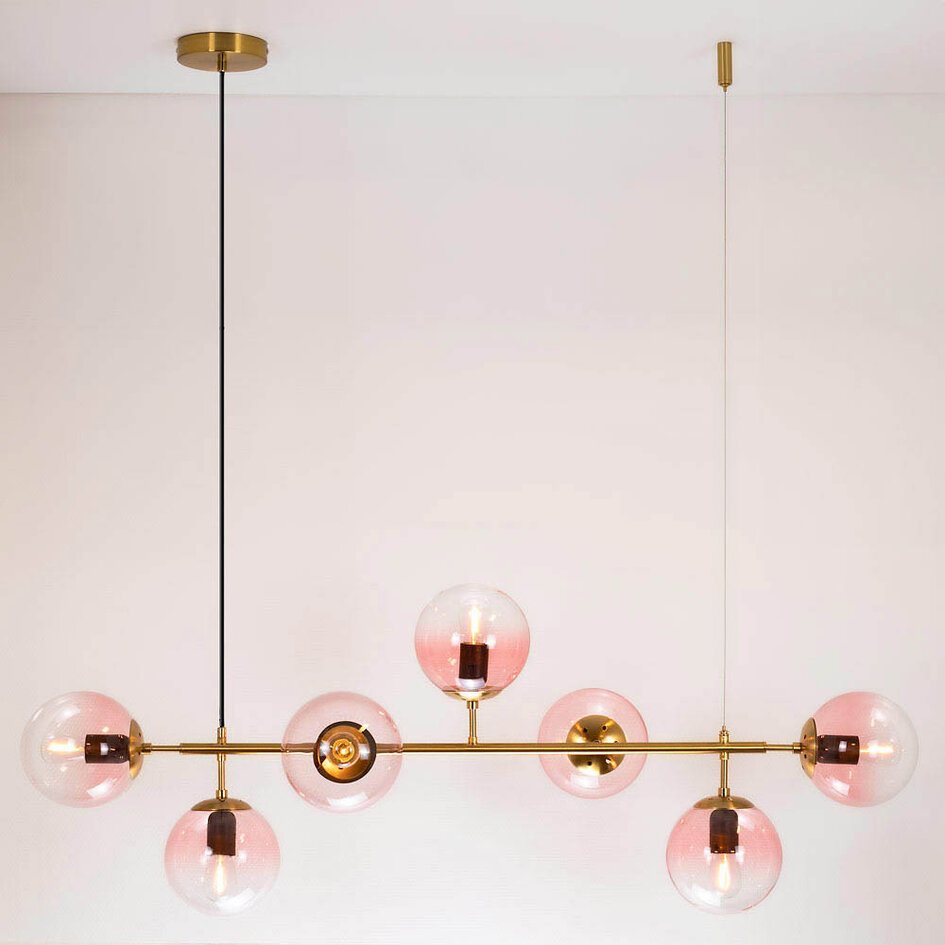Design hanglamp Hepta met gekleurd glas