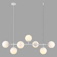 Design hanglamp Hepta wit frame en melkwit glas