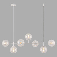 Design hanglamp Hepta wit frame en transparant glas