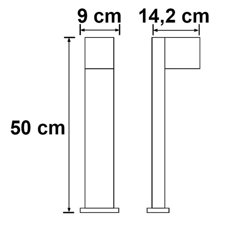 Industriële staande buitenlamp Simone - houtlook