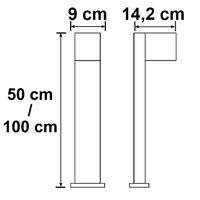 Industriële staande buitenlamp Simone - incl. sensor