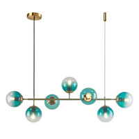 Design hanglamp Hepta met gekleurd glas