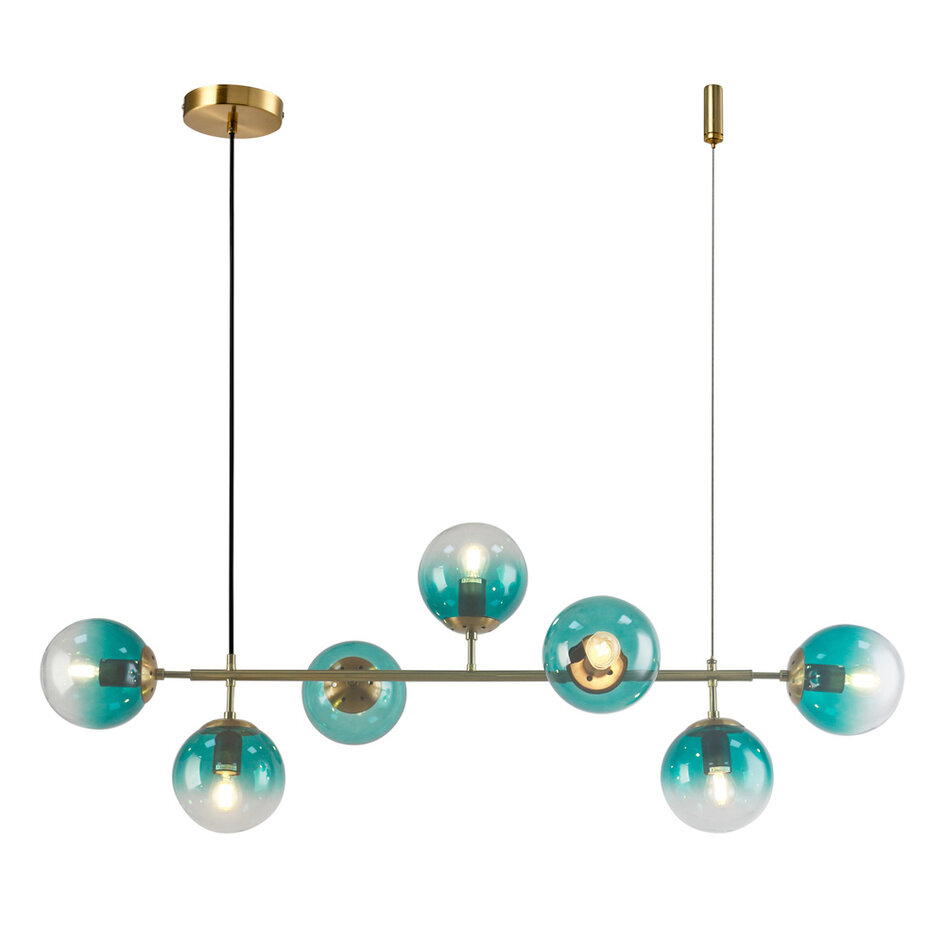 Design hanglamp Hepta met gekleurd glas