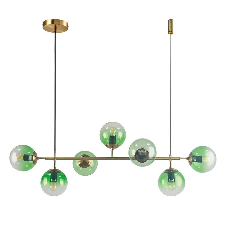 Design hanglamp Hepta met gekleurd glas