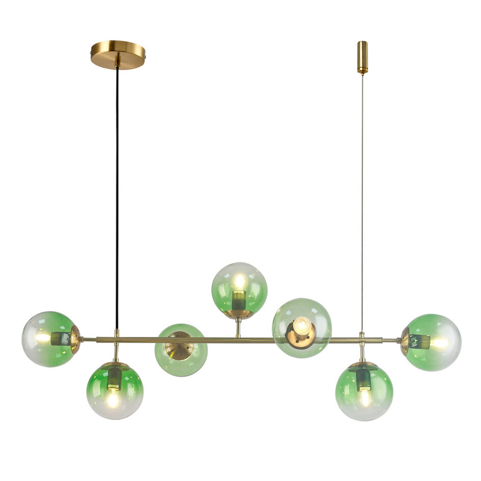 Design hanglamp Hepta met gekleurd glas