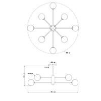 Design hanglamp amber glas gouden framse - Idaho