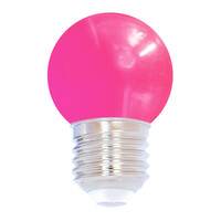 Rosa klotlampa 1 watt med standardkåpa Ø45 mm