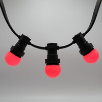 Röd klotlampa 1 watt med standardkåpa Ø45 mm