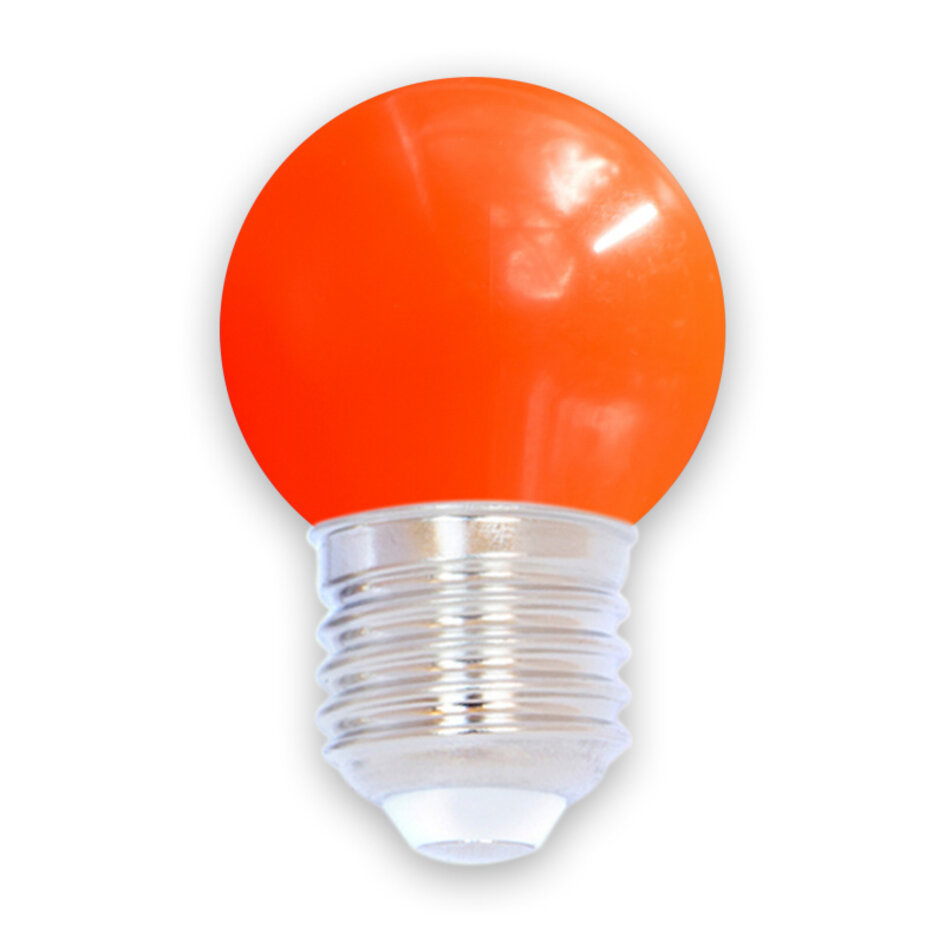 Röd klotlampa 1 watt med standardkåpa Ø45 mm