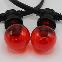 Röda lampor 1 watt med stor transparent kåpa Ø60 mm