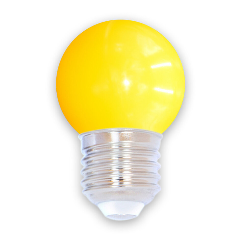 Gul klotlampa 1 watt med standardkåpa Ø45 mm