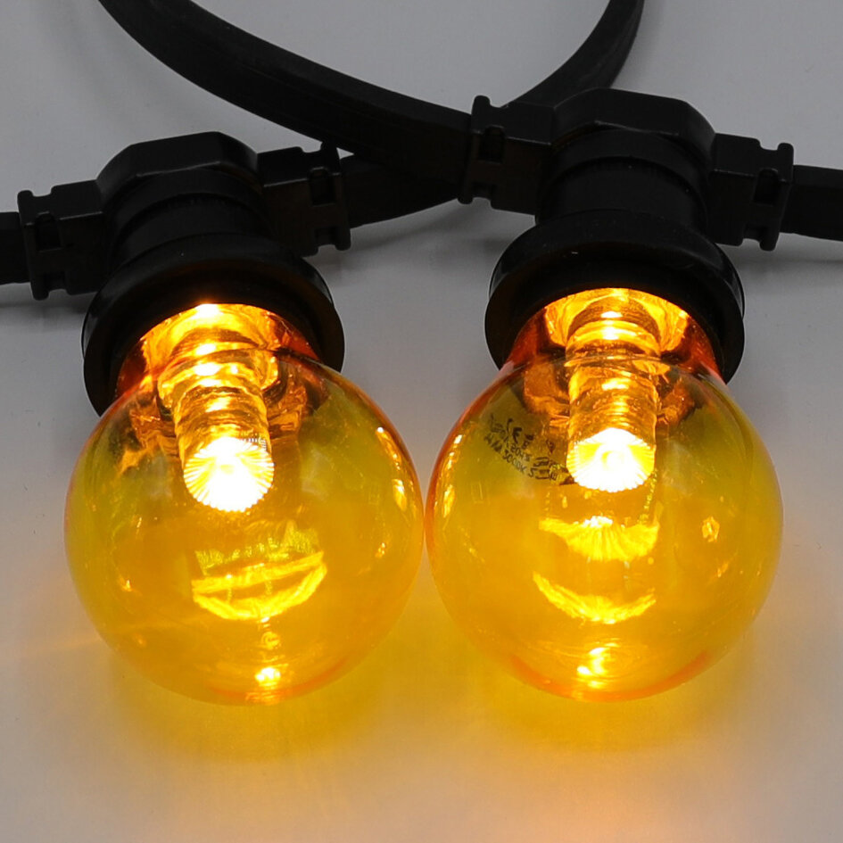 Gula lampor 1 watt med stor transparent kåpa Ø60 mm