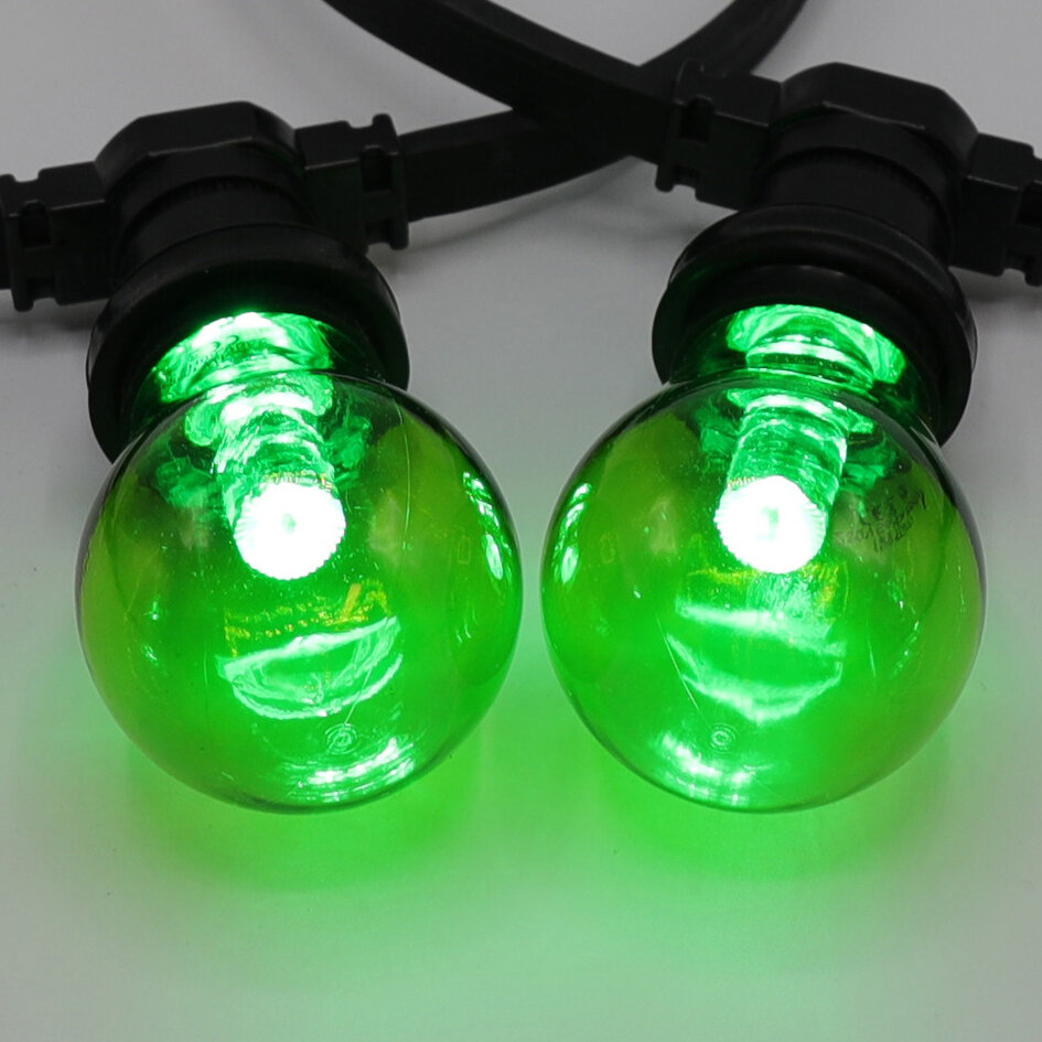 Gröna lampor 1 watt med stor transparent kåpa Ø60 mm