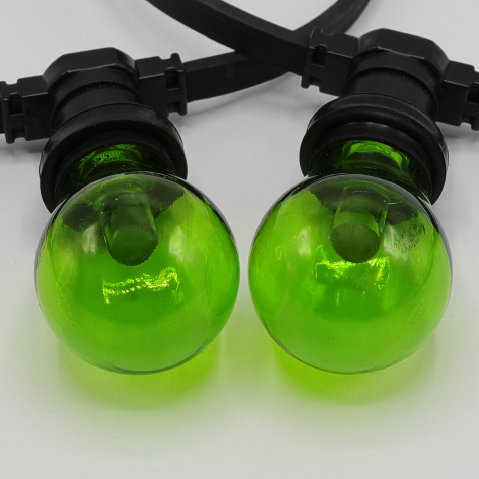 Gröna lampor 1 watt med stor transparent kåpa Ø60 mm