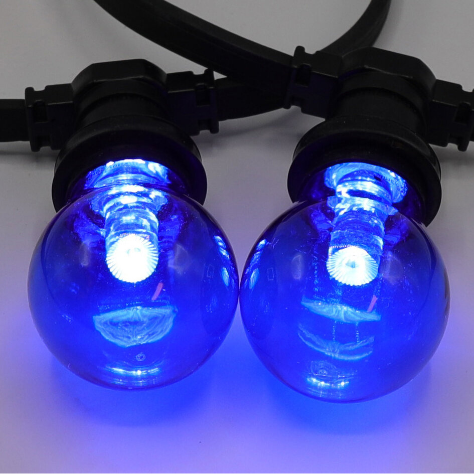 Blå lampor 1 watt med stor transparent kåpa Ø60 mm