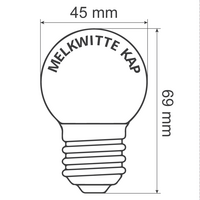 Varmvita lampor med mjölkvit kåpa, Ø45 mm