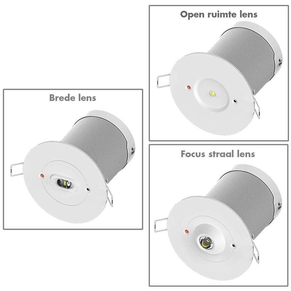 Nödutgångsbelysning 2 watt infälld spotlight