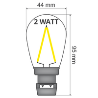 Sticklampa - 2W filament, dimbar (utan E27-fattning)
