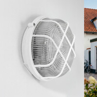 Rund bulleye vit med glas