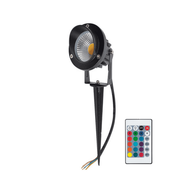 Trädgårdsspotlight med markspett 9 watt (RGB)