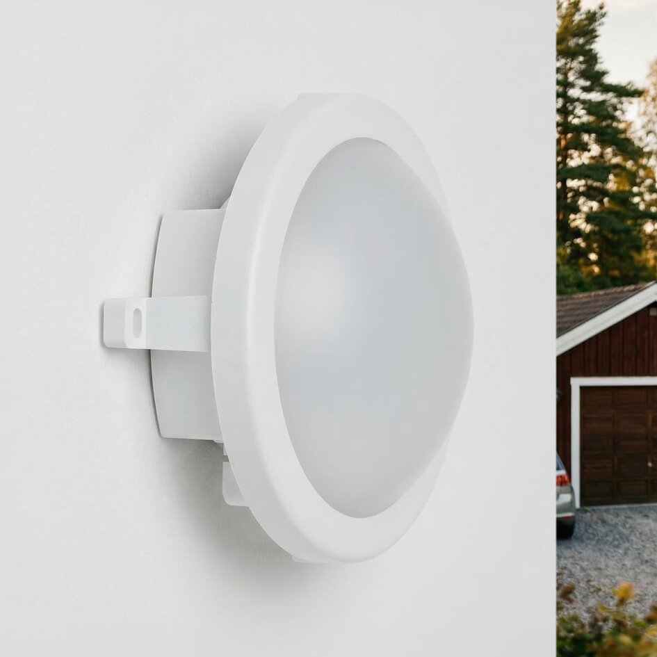 Bulkhead Ciclo - vit med integrerad LED, 12 watt