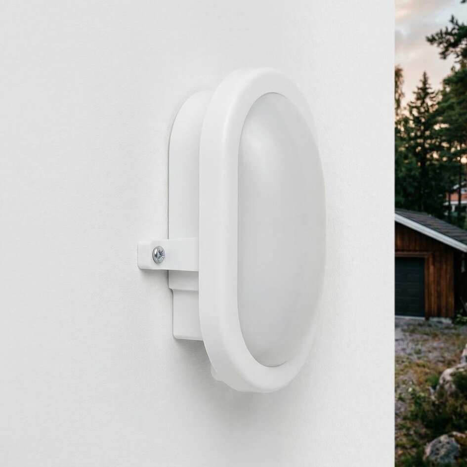Bulkhead Ovale - vit med integrerad LED, 6 watt