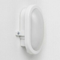 Bulkhead Ovale - vit med integrerad LED, 6 watt