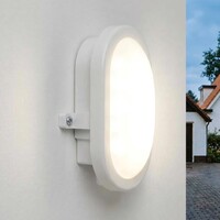 Bulkhead Ovale - vit med integrerad LED, 12 watt