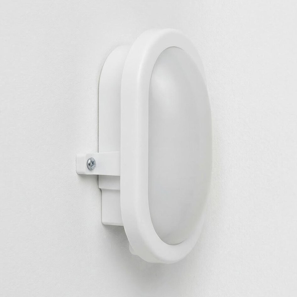 Bulkhead Ovale - vit med integrerad LED, 12 watt