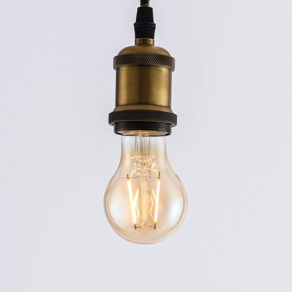 2,5W, 4,5W, 7W & 10W filamentlampa, 2000K, amber glas Ø60 mm, dimbar